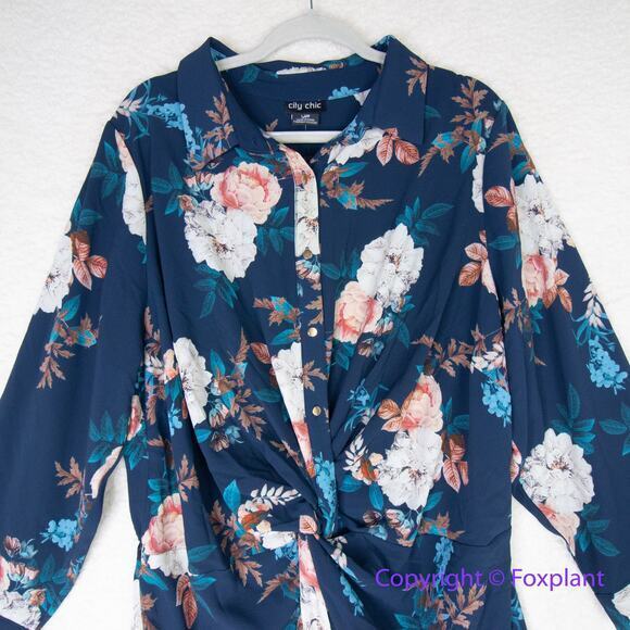 New! City Chic dress‎ navy blue majestic floral, size 20 - Picture 3 of 12